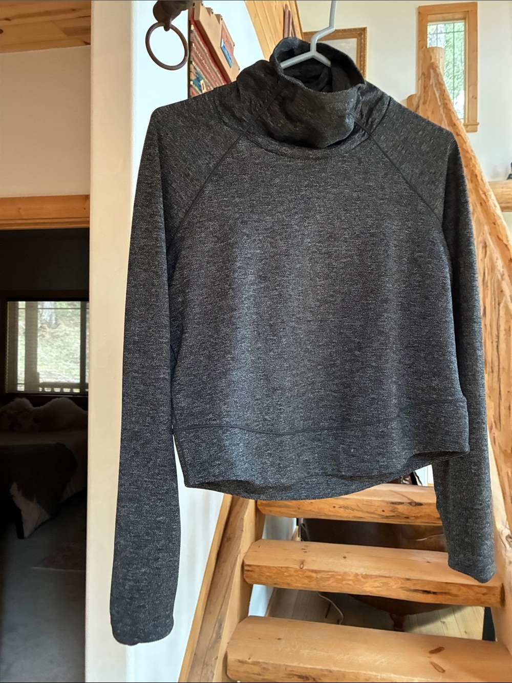 Prana Dark Charcoal Cowl Neck Sweater
